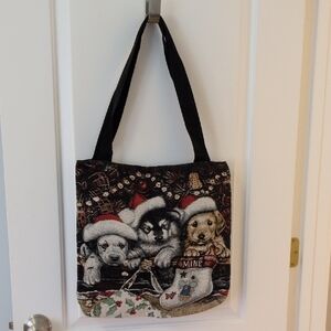 Tapestry Christmas Dogs Bag